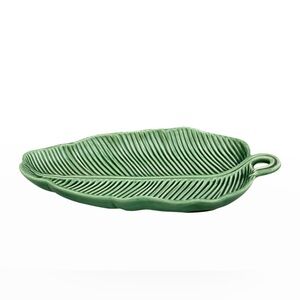 Williams Sonoma Bordallo Pinheiro Banana Leaf Tray Footed BNWT